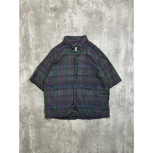 Vintage Basic Equipment Plaid Reworked Cropped Button Up Shirt Size Medium