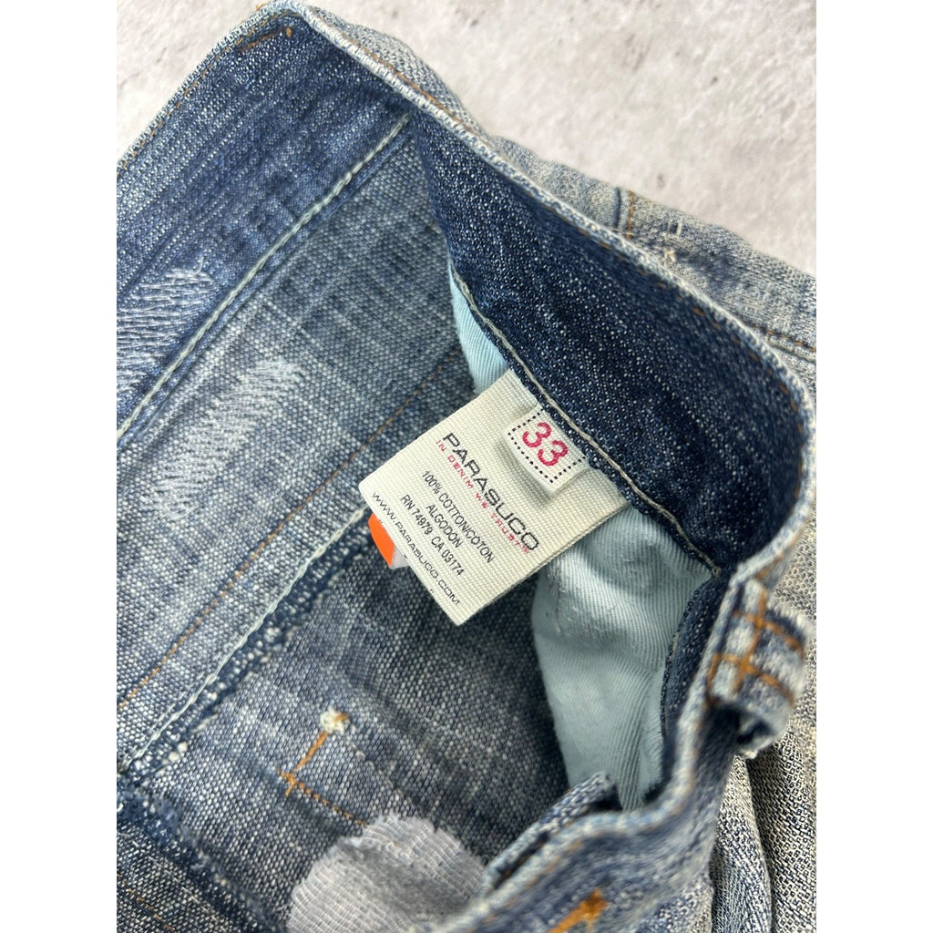 Vintage Y2K Parasuco Distressed Gray Denim Straight Fit Denim Pants Size 33