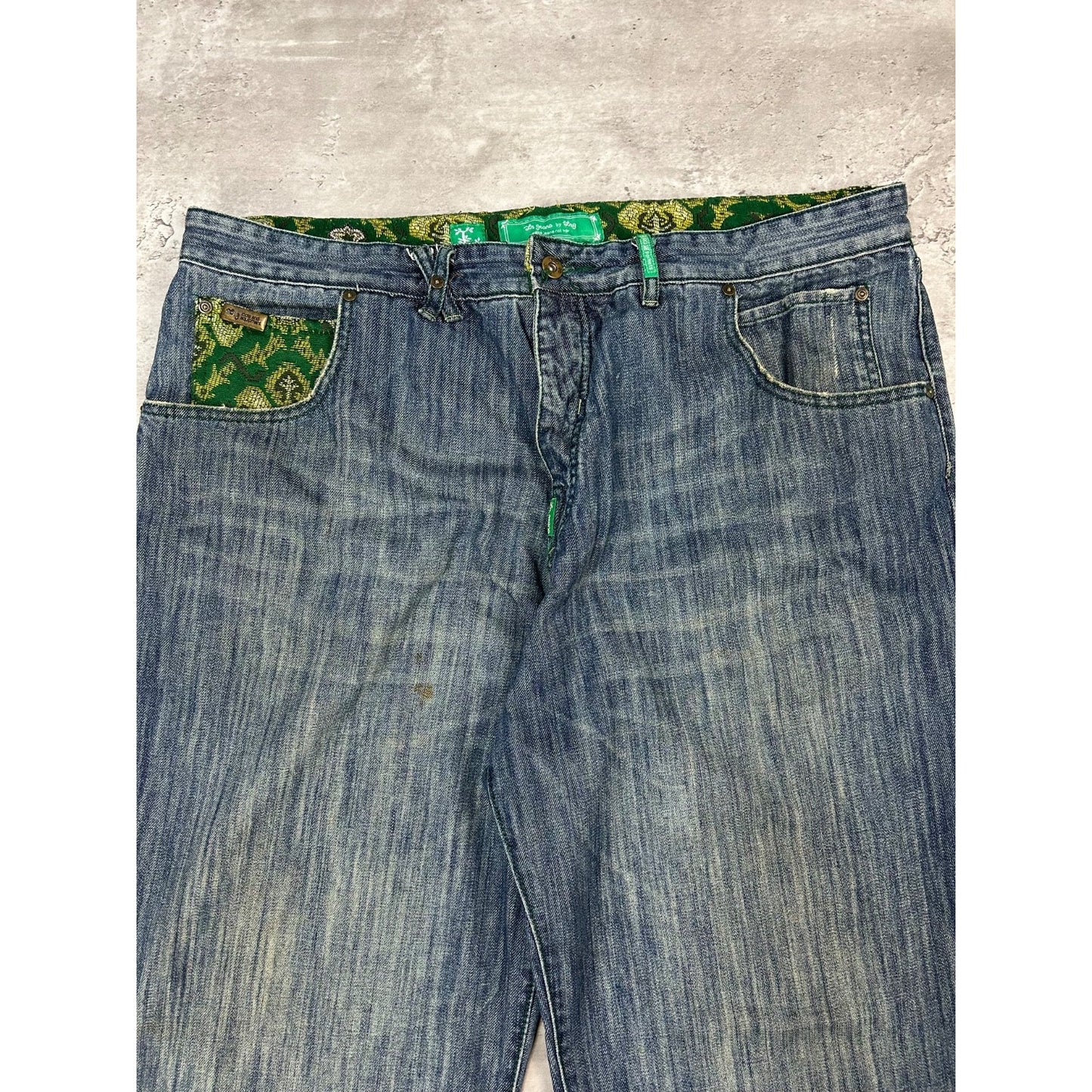 Vintage Y2K LRG Baggy Pit Paisley Pocket Medium Was Denim Pants Size 41