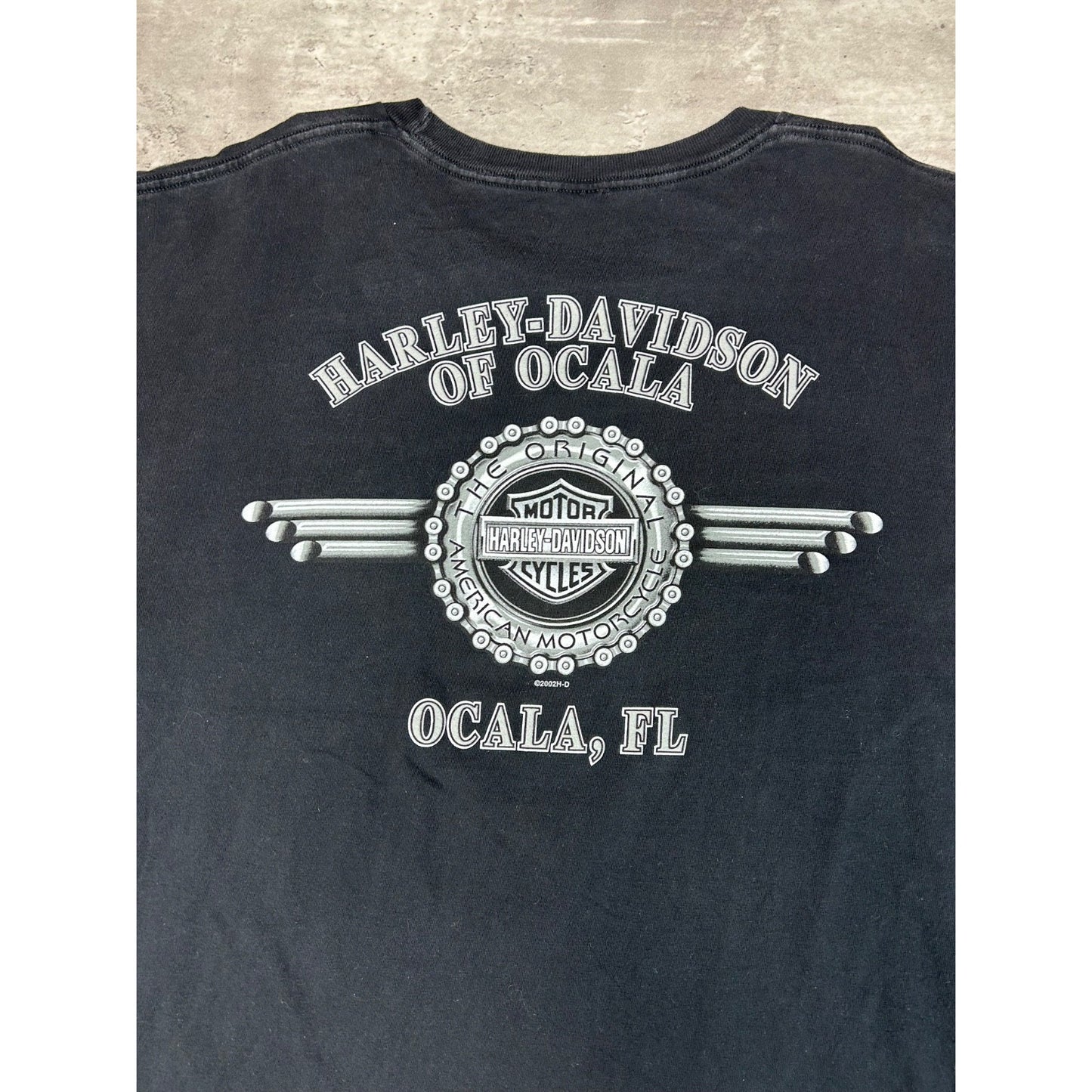 Vintage Harley Davidson Wolf Graphic Flame Long Sleeve T-Shirt Size XL