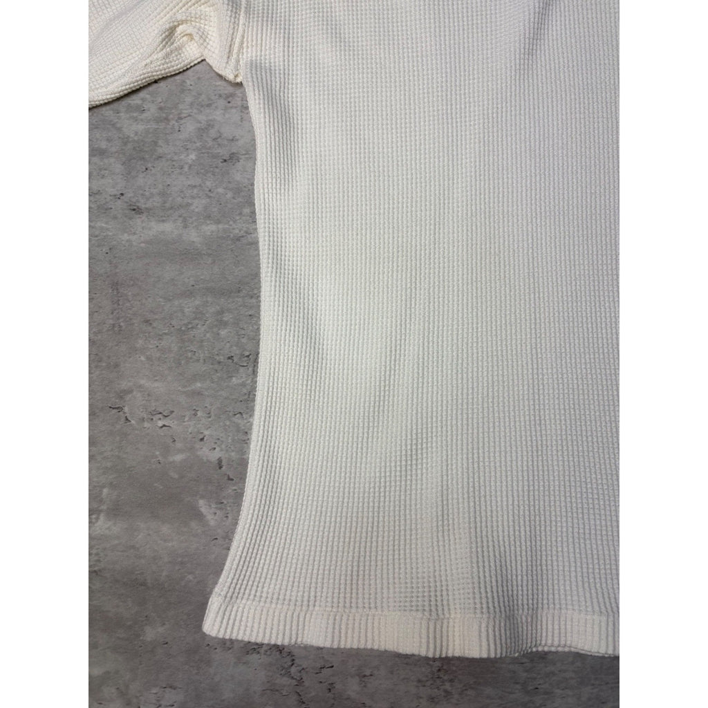 Vintage 1980s Waffle Print Thermal Long Sleeve T-Shirt Size Medium
