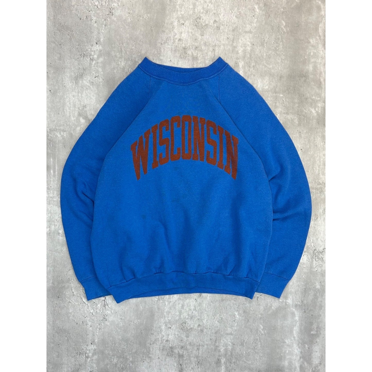 Vintage 80s/90s Wisconsin Badgers NCAA Arc Spellout Sweatshirt Size Large