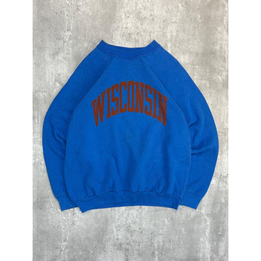 Vintage 80s/90s Wisconsin Badgers NCAA Arc Spellout Sweatshirt Size Large