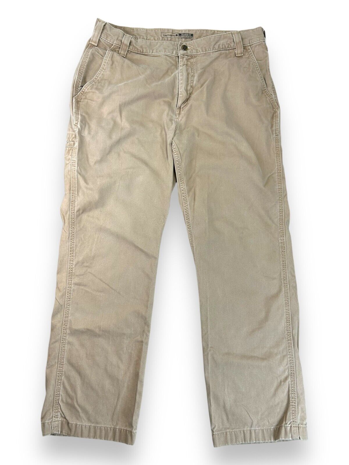 Carhartt Chino Style Twill Five Pocket Khaki Workwear Pants Size 35