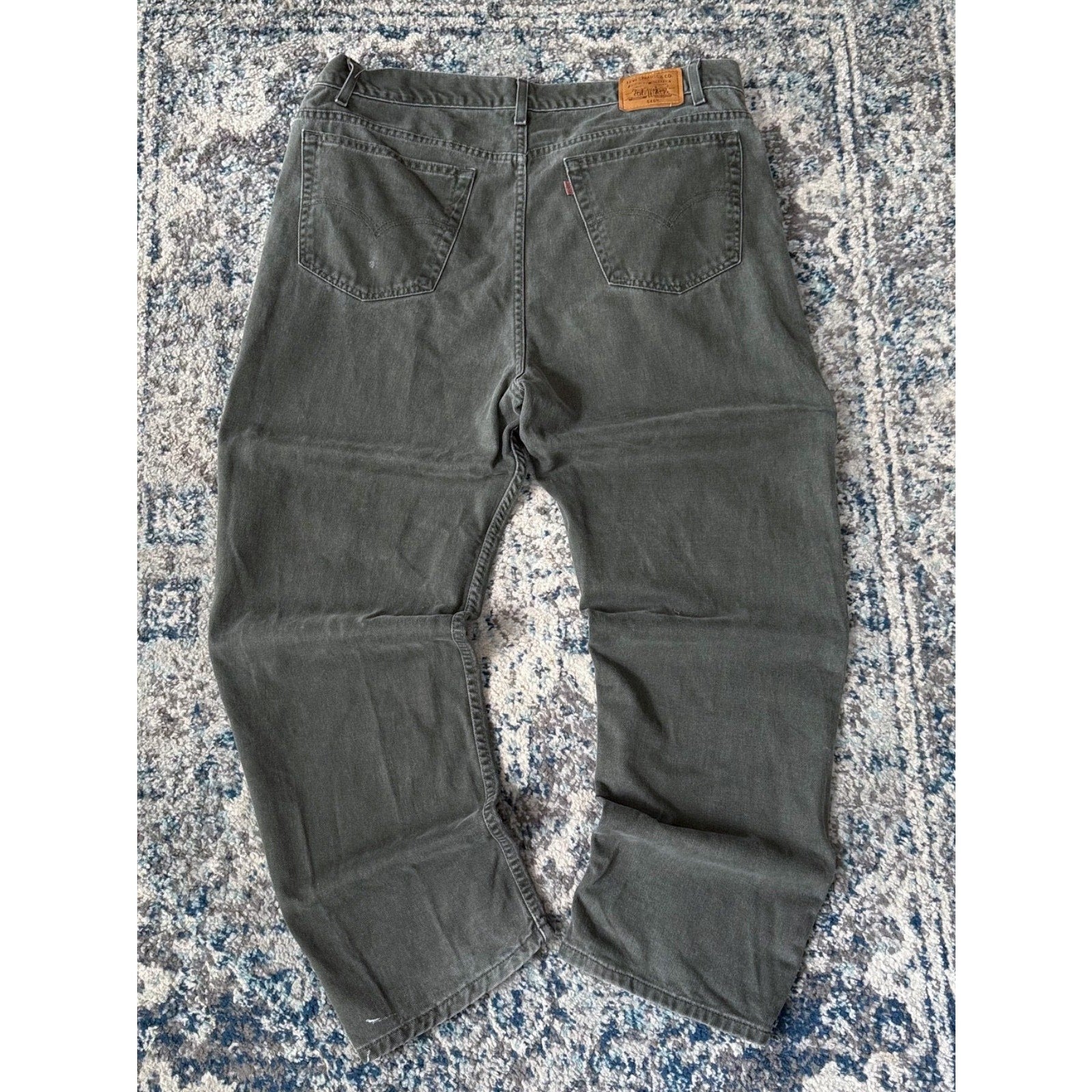 Vintage Levis 540 Brown Tab Relaxed Fit Green Denim Pants Size 41