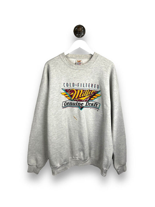 Vintage 1992 Miller Genuine Draft Beer Promo Graphic Sweatshirt Size XL