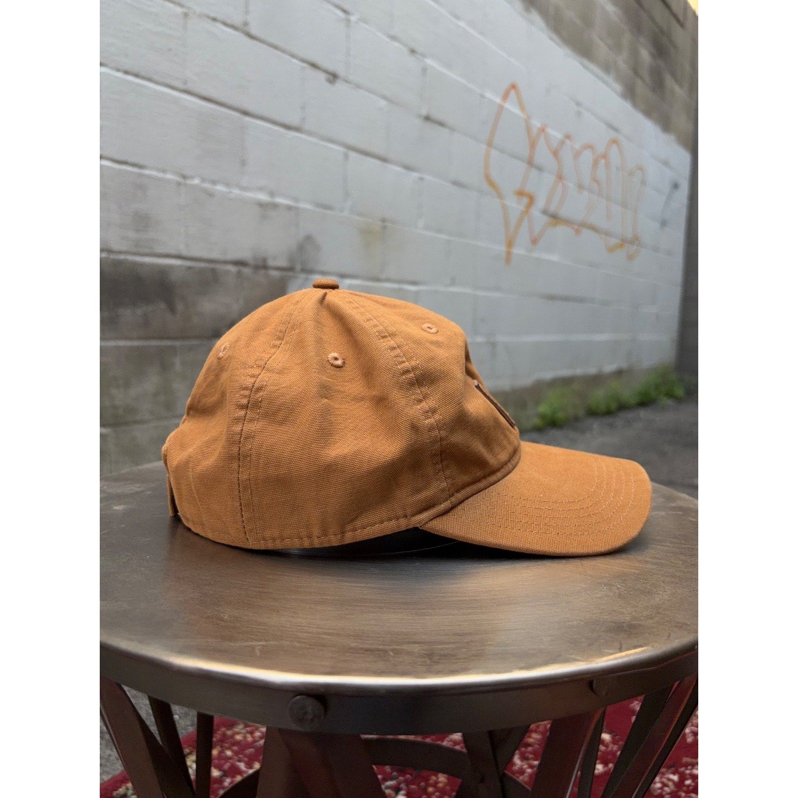 Carhartt Embroidered Leather Patch Workwear Strapback Hat OSFA