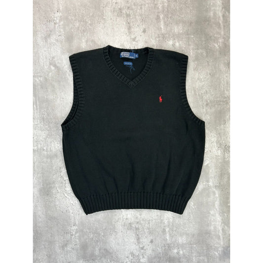 Vintage Polo Ralph Lauren Embroidered Pony Pullover Knit Sweater Vest Size XL