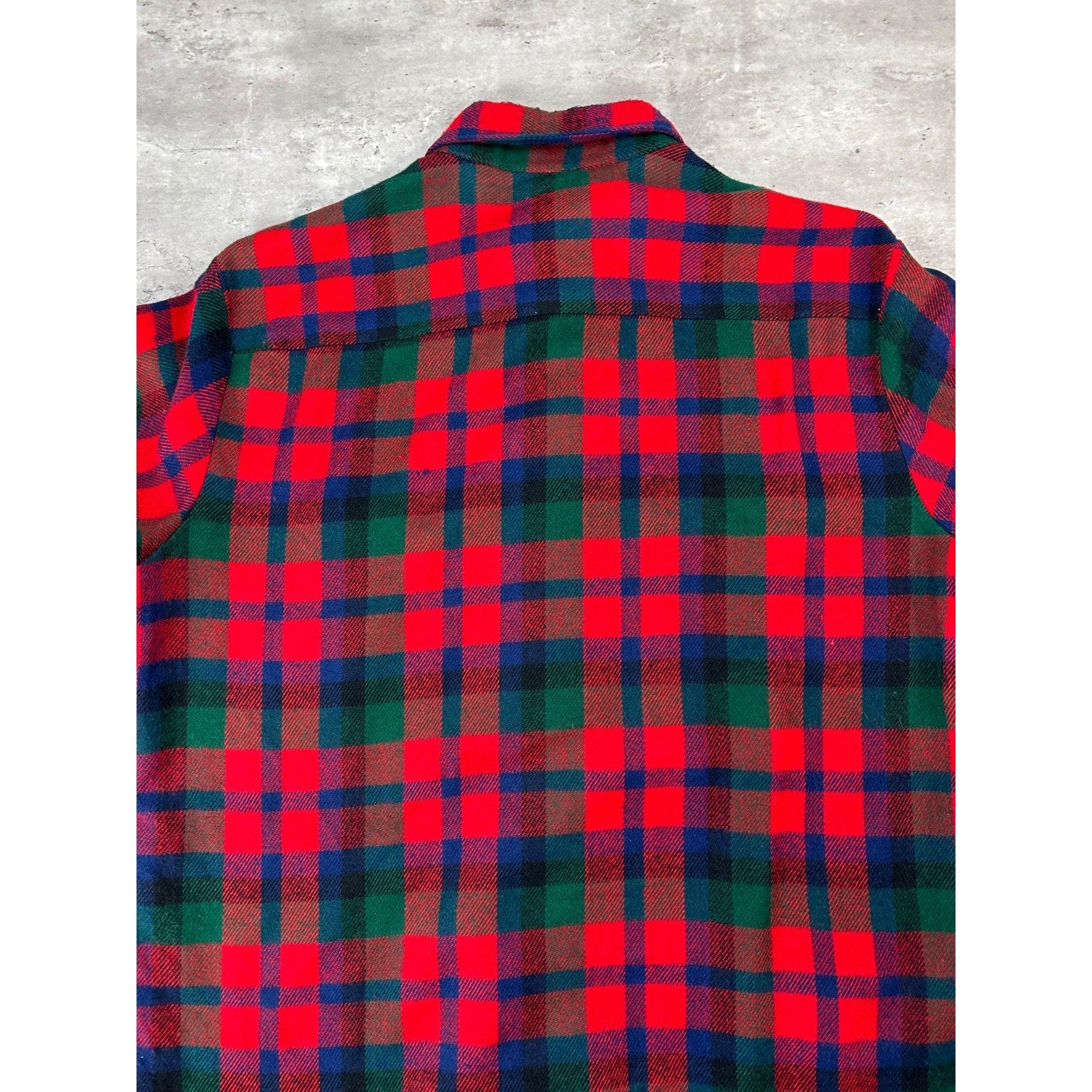 Vintage 90s Woodland Plaid Long Sleeve Double Pocket Button Up Shirt Size Large