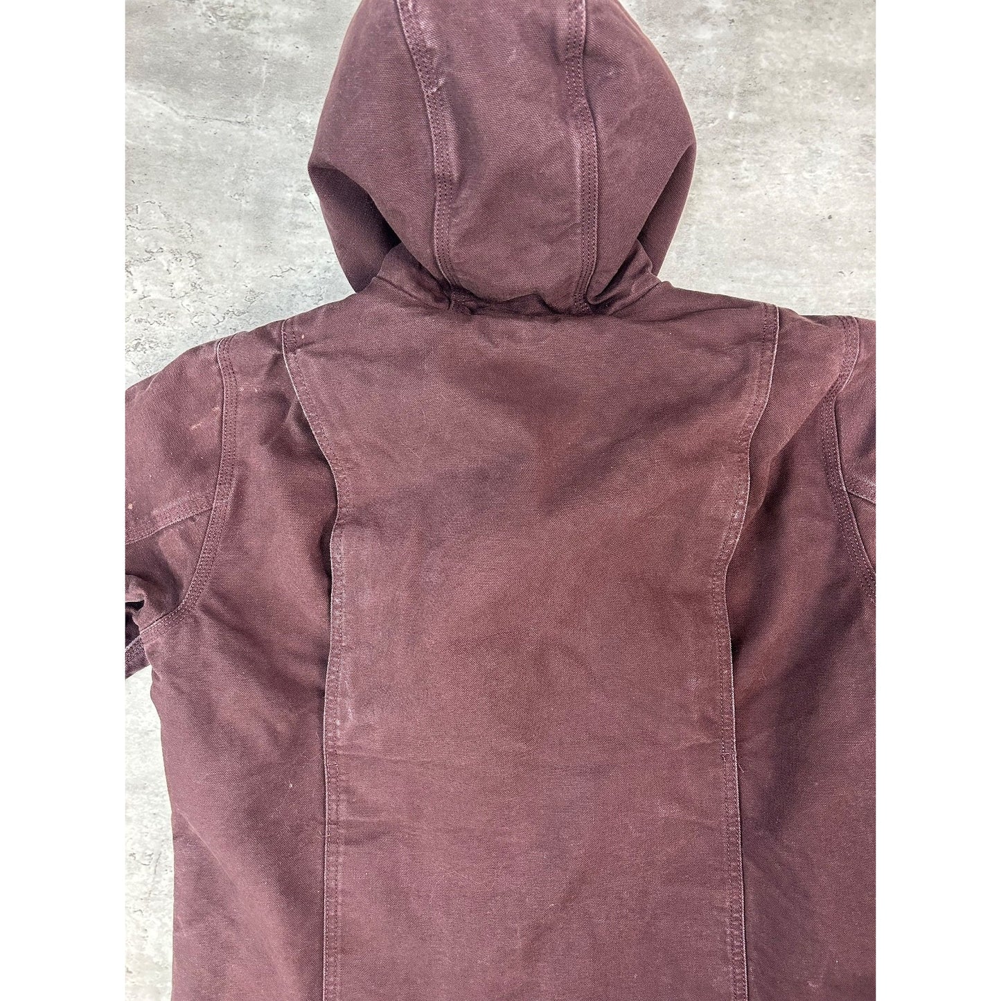 Vintage Carhartt Fleece Lined Canvas Workwear Hooded Detroit Jacket Women's Med