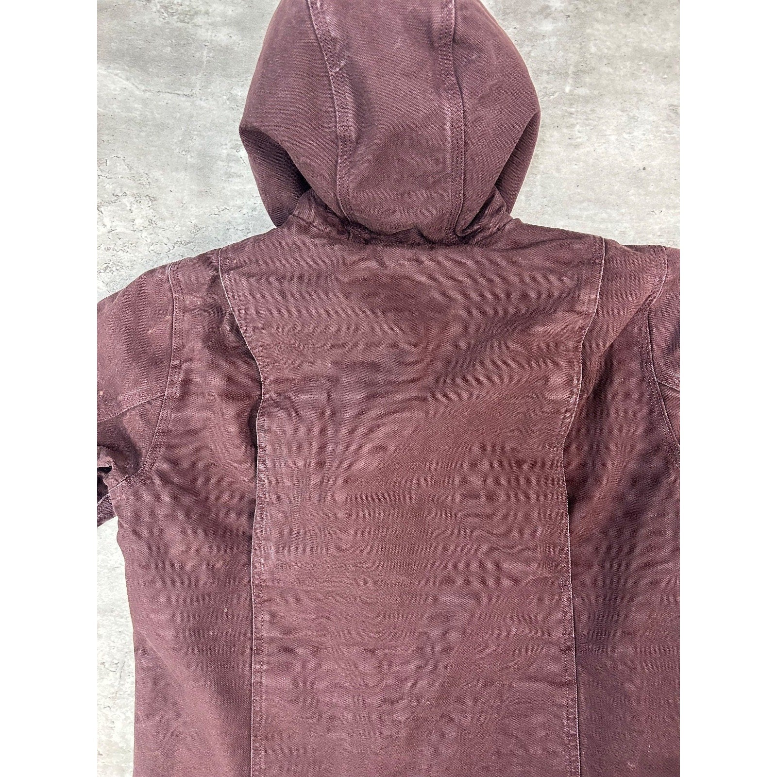 Vintage Carhartt Fleece Lined Canvas Workwear Hooded Detroit Jacket Women's Med