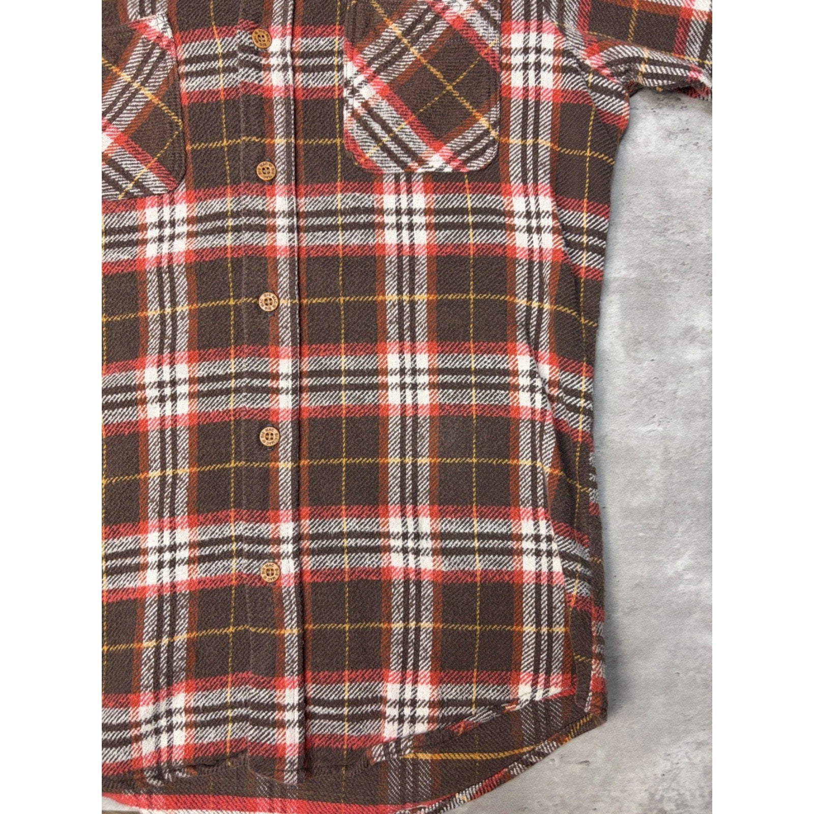 Vintage 1980s Big Mac JCPenney Brown Long Sleeve Button Up Shirt Size MT