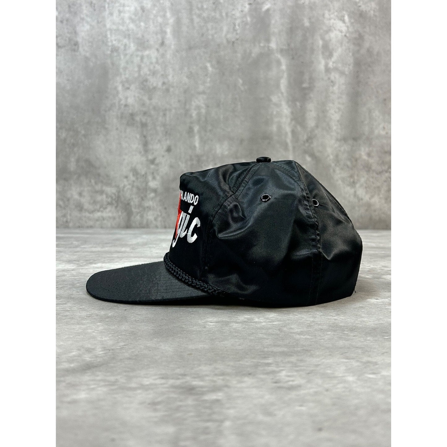 Vintage 90s Orlando Magic Embroidered Script Spellout Strapback Hat OSFA