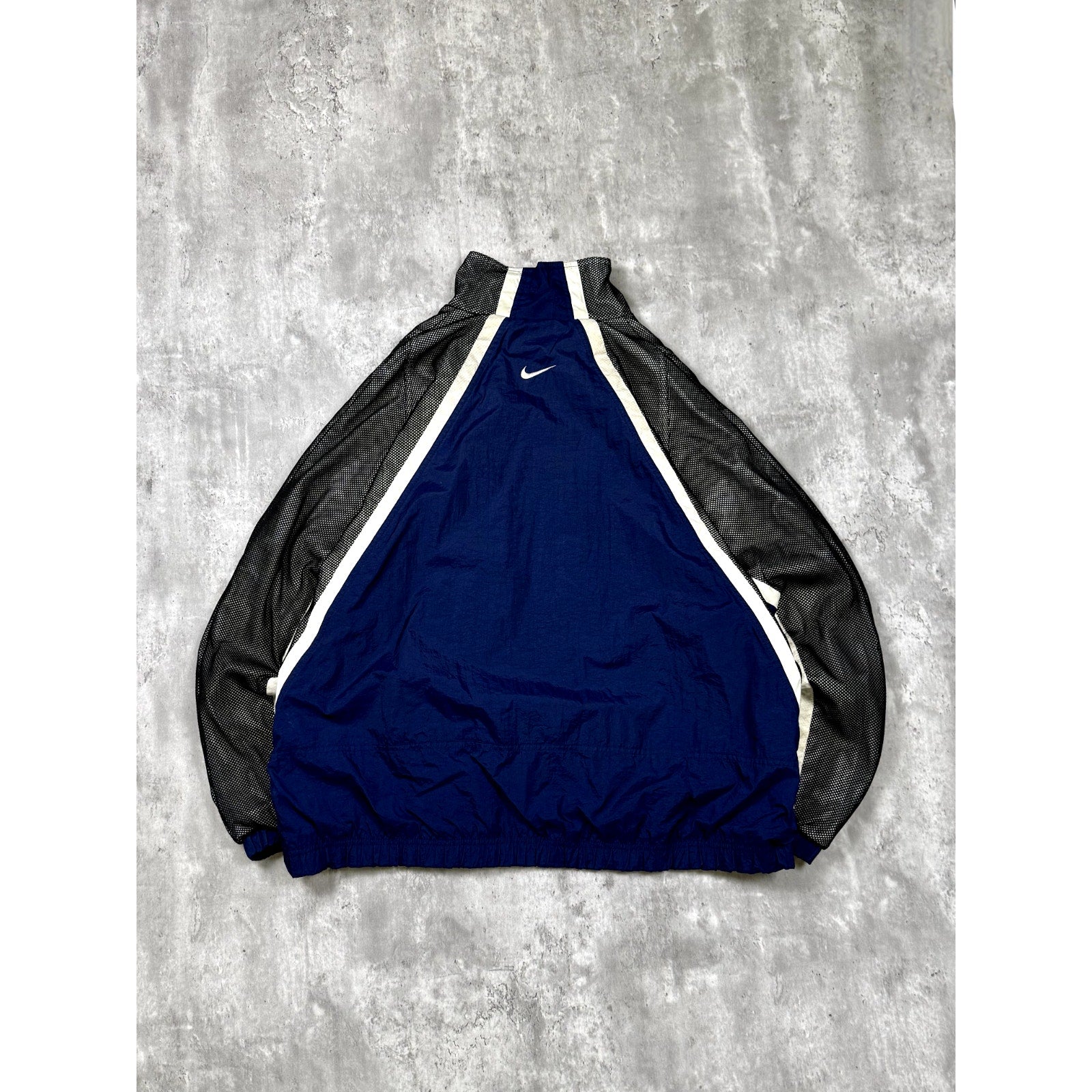 Vintage Nike Embroidered Swoosh Mesh Panel Full Zip Windbreaker Jacket Size XL