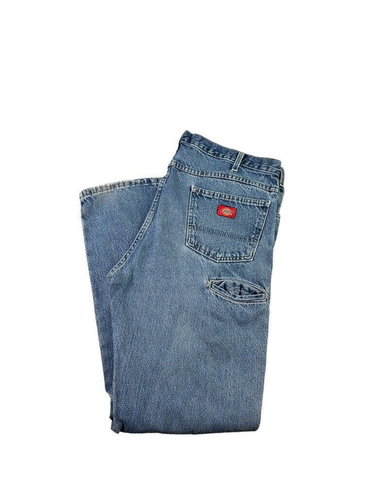Vintage Dickies Regular Fit Medium Wash Work Wear Denim Pants Size 38W Blue