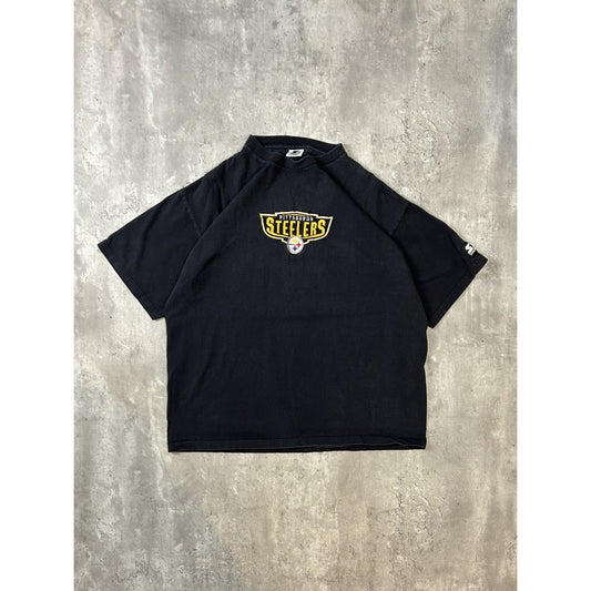 Vintage 90s Pittsburgh Steelers NFL Embroidered Spellout Starter T-Shirt Large