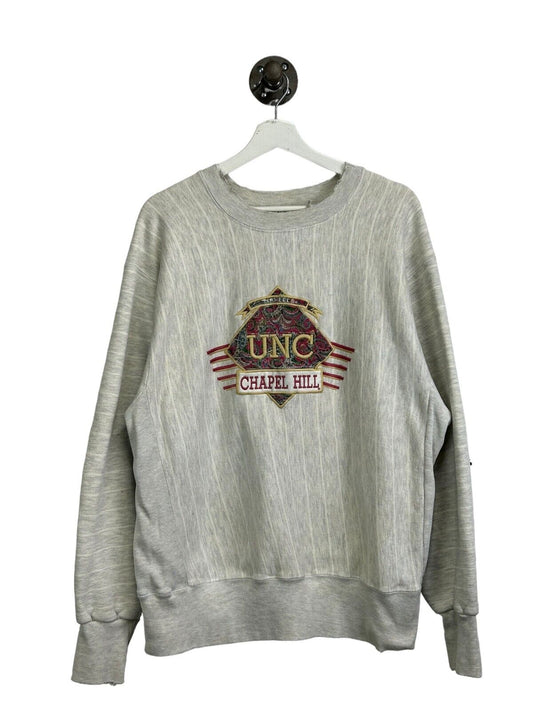 Vintage 90s UNC Tarheels NCAA Chapel Hill Embroidered Spellout Sweatshirt Large