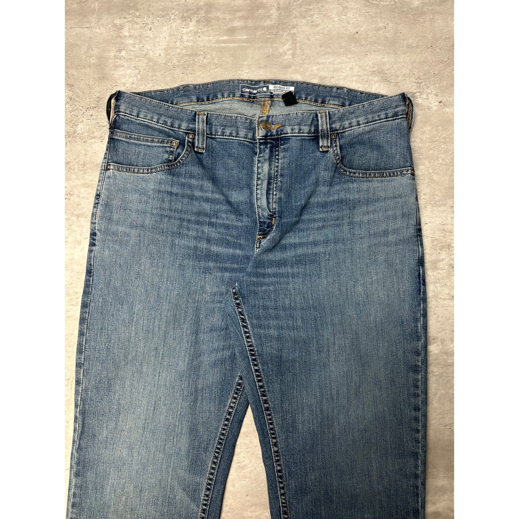 Carhartt Relaxed Fit Dark Wash Denim Workwear Pants Size 36