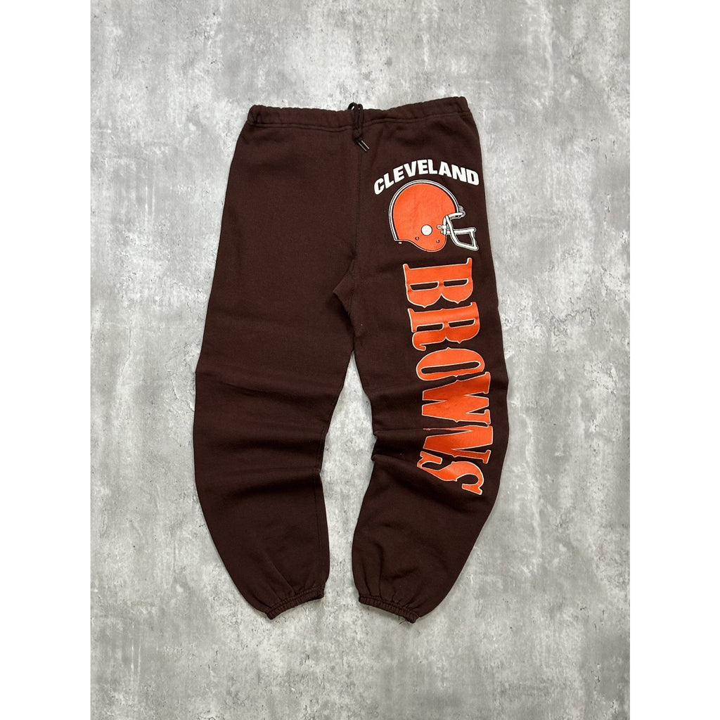Vintage 90s Cleveland Browns NFL Graphic Spellout Sweat Pants Size Medium