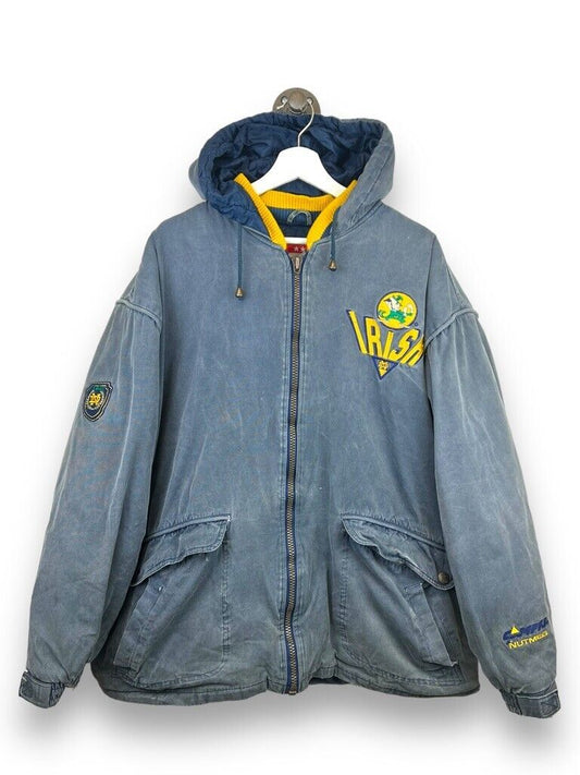 Vintage 90s Notre Dame Fighting Irish Nutmeg Insulated NCAA Jacket Size Large