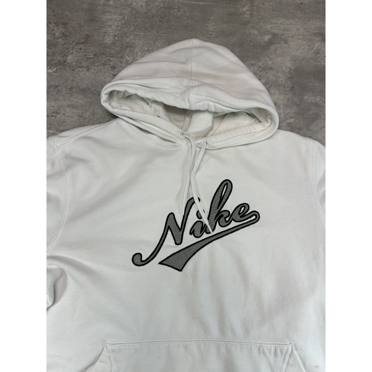 Vintage Y2K Nike Embroidered Script Spellout Hooded Sweatshirt Size Medium
