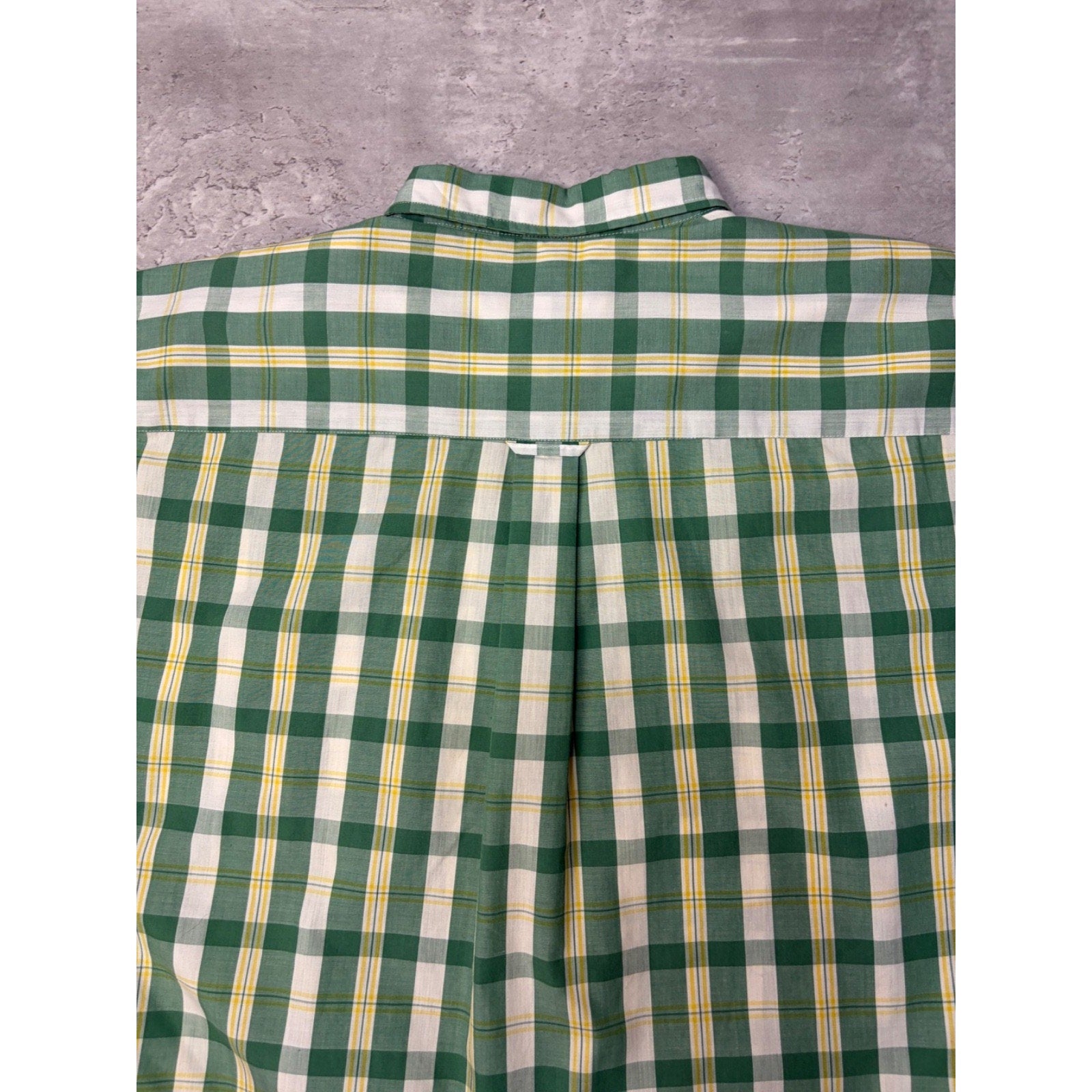 Vintage Sun River Single Pocket Plaid Short Sleeve Cropped Button Up Shirt Sz XL