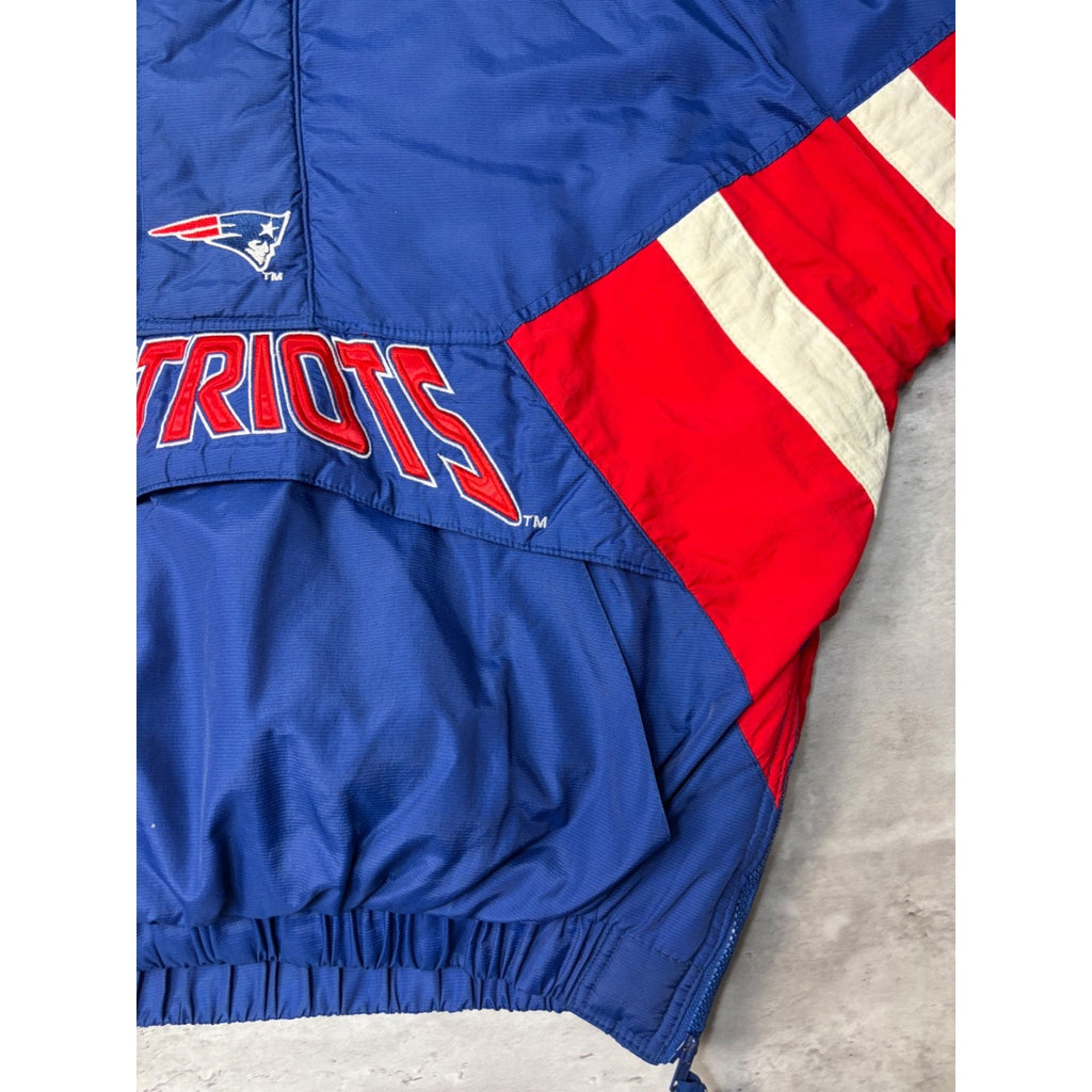 Vintage 90s New England Patriots NFL Starter 1/2 Zip Pullover Jacket Size XL