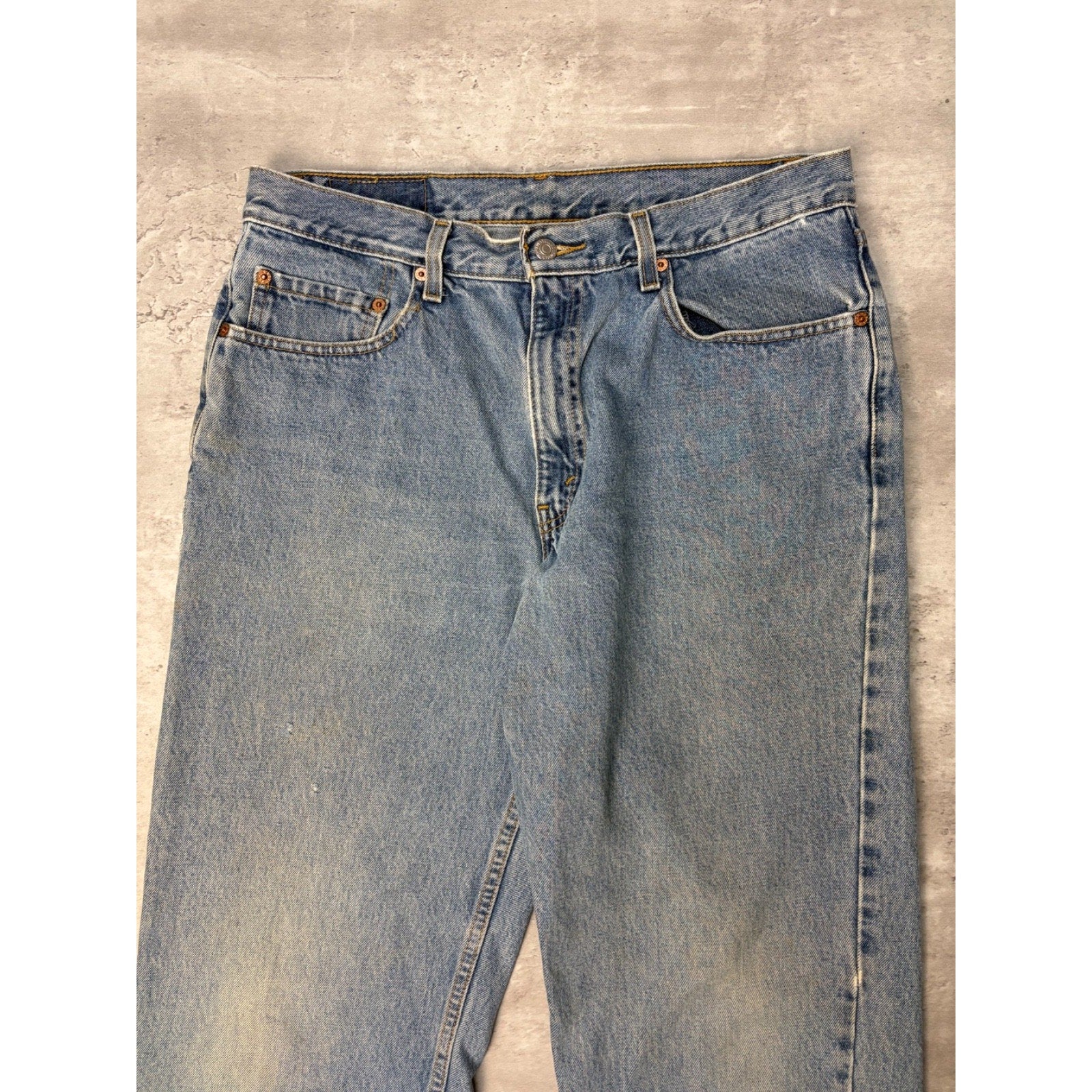 Vintage 90s Levis 550 Red Tab Light Wash Denim Pants Size 34