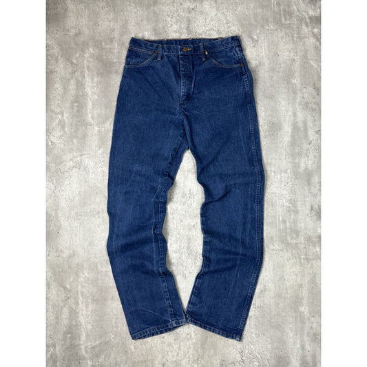 Vintage 80s Wrangler Jeans Dark Wash Straight Fit Denim Pants Size 33 Blue