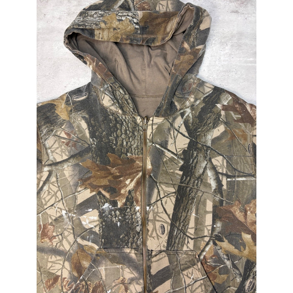 Vintage Outfitters Ridge Realtree Hardwoods Reversible Hooded Sweatshirt Size XL