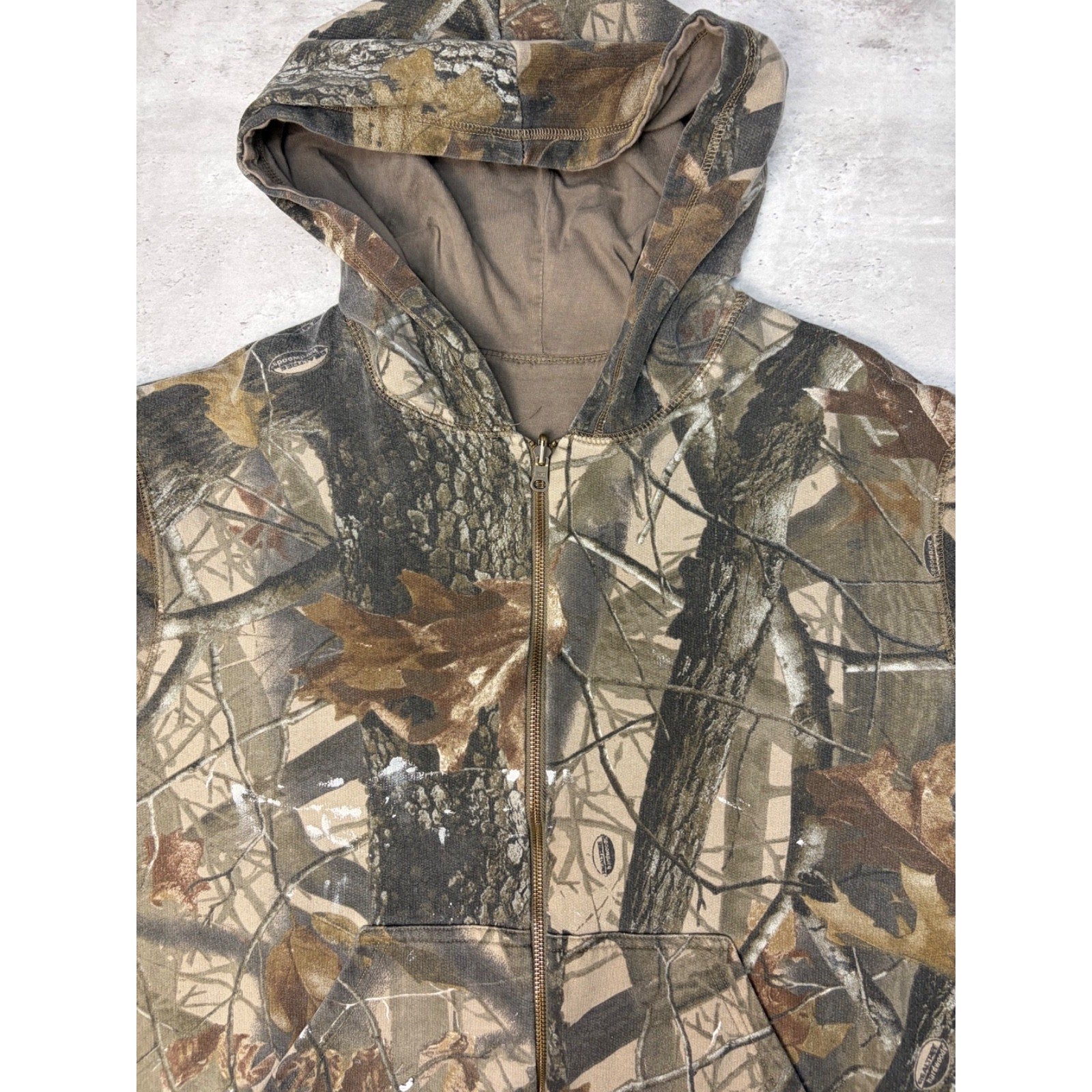 Vintage Outfitters Ridge Realtree Hardwoods Reversible Hooded Sweatshirt Size XL