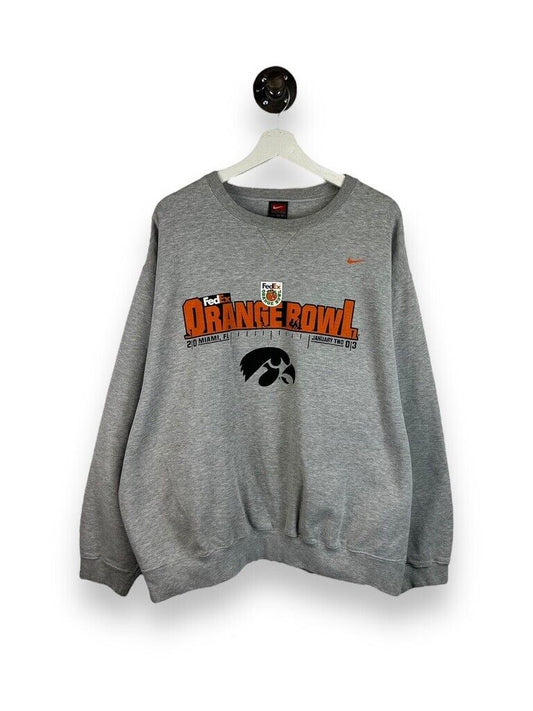 Vintage 2003 Iowa Hawkeyes NCAA Nike Orange Bowl Collegiate Sweatshirt Size 2XL