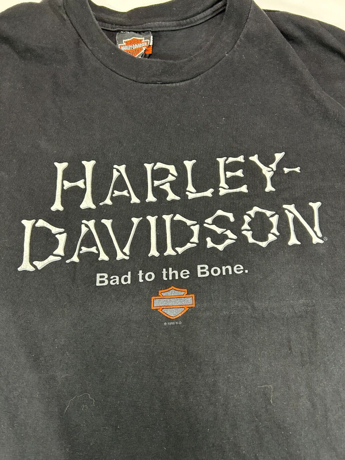 Vintage 1998 Harley Davidson Bad To The Bone Spellout T-Shirt Size 3XL