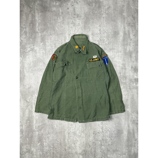 Vintage 1960s/70s US Army OG 107 Long Sleeve Button Up Shirt Size Large