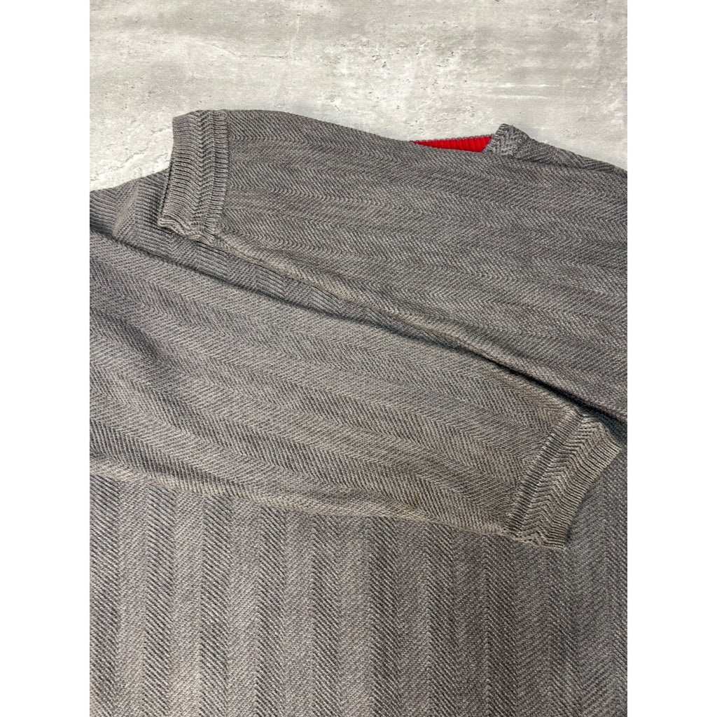Vintage Chaps Embroidered Crest Striped Pullover Knit Sweater Size Large
