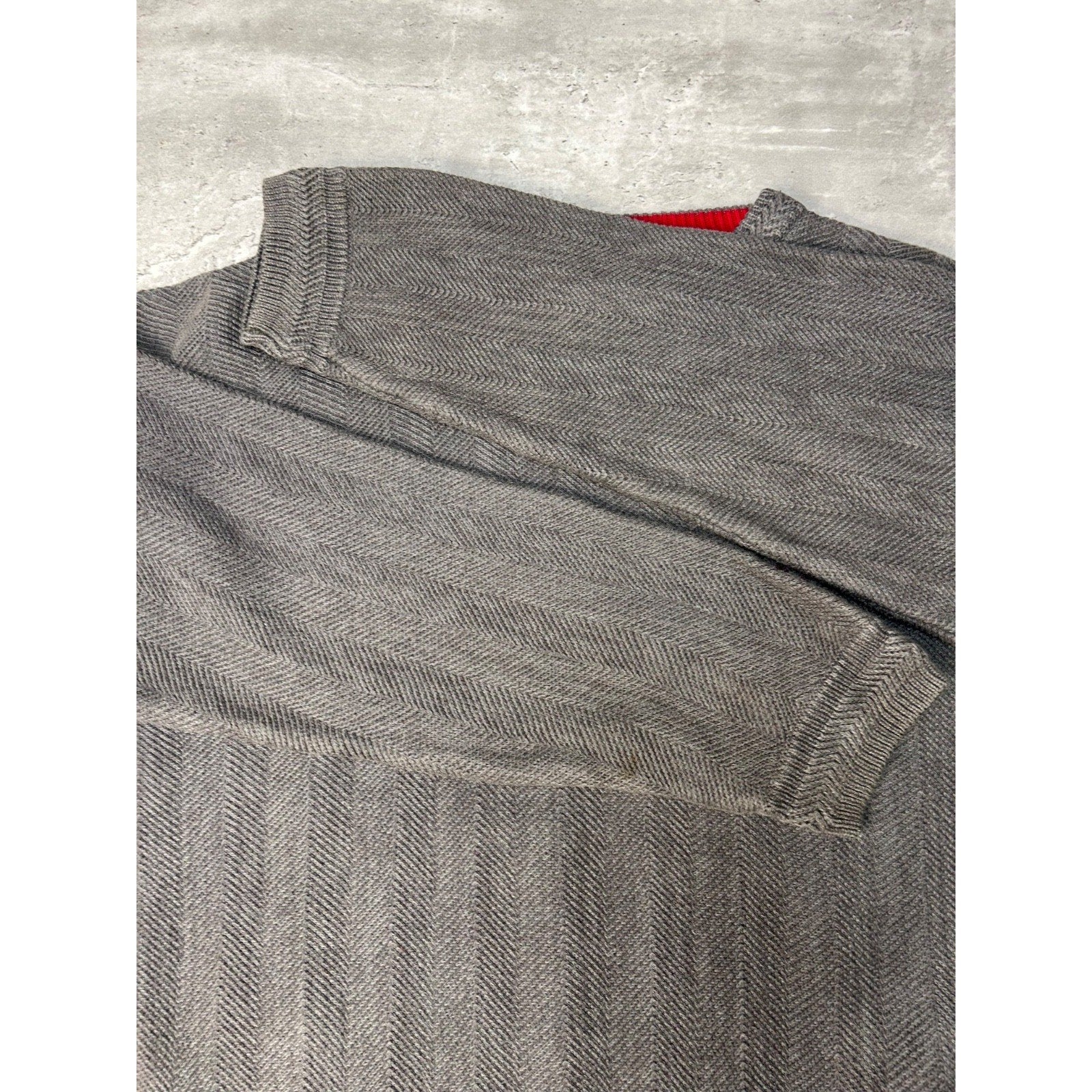 Vintage Chaps Embroidered Crest Striped Pullover Knit Sweater Size Large