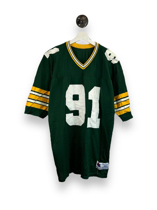 Vintage 90s Green Bay Packers #91 NFL Champion Football Jersey Size 48 Large