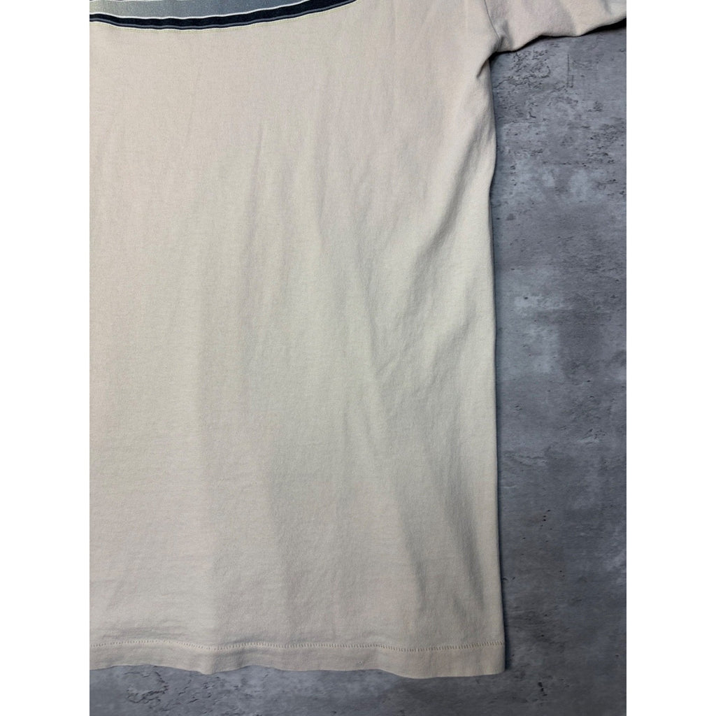 Vintage 90s Quiksilver Surfing Spellotu Graphic Earth Tone T-Shirt Size Large