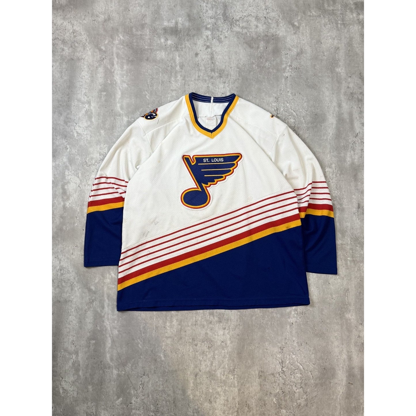 Vintage 90s St Louis Blues NHL Stitched CCM Hockey Jersey Size Large