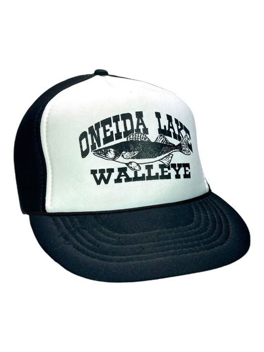 Vintage 80s/90s Oneida Lake Walleye FIsh Foam Snapback Hat OSFA