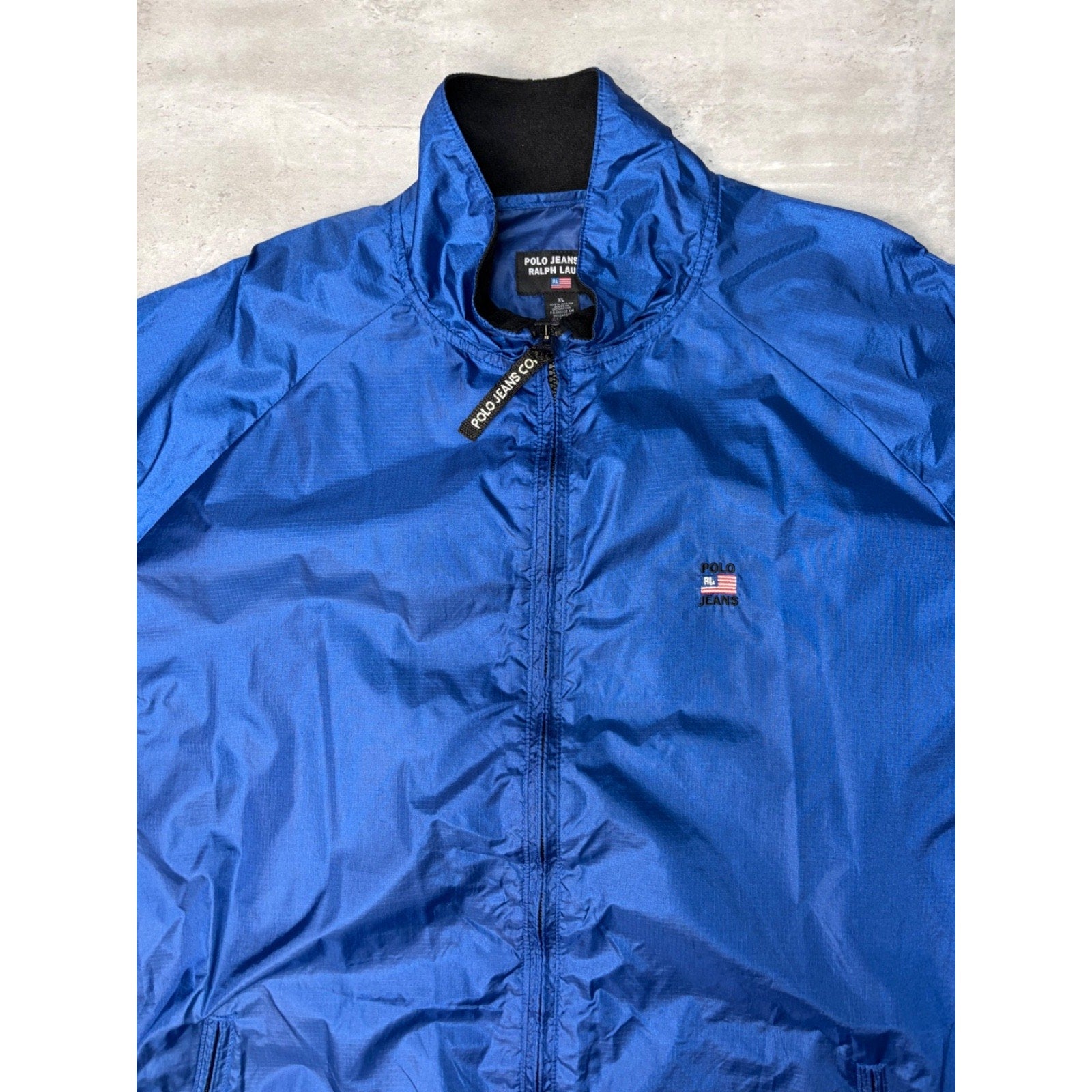 Vintage Polo Ralph Lauren Embroidered Logo Full Zip Windbreaker Jacket Size XL