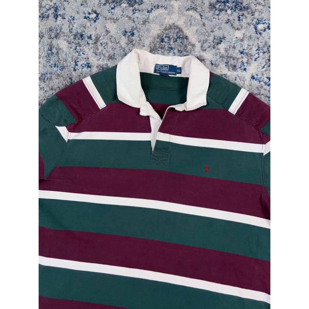 Vintage Polo Ralph Lauren Embroidered Pony Long Sleeve 1/4 Button Up Shirt Sz XL