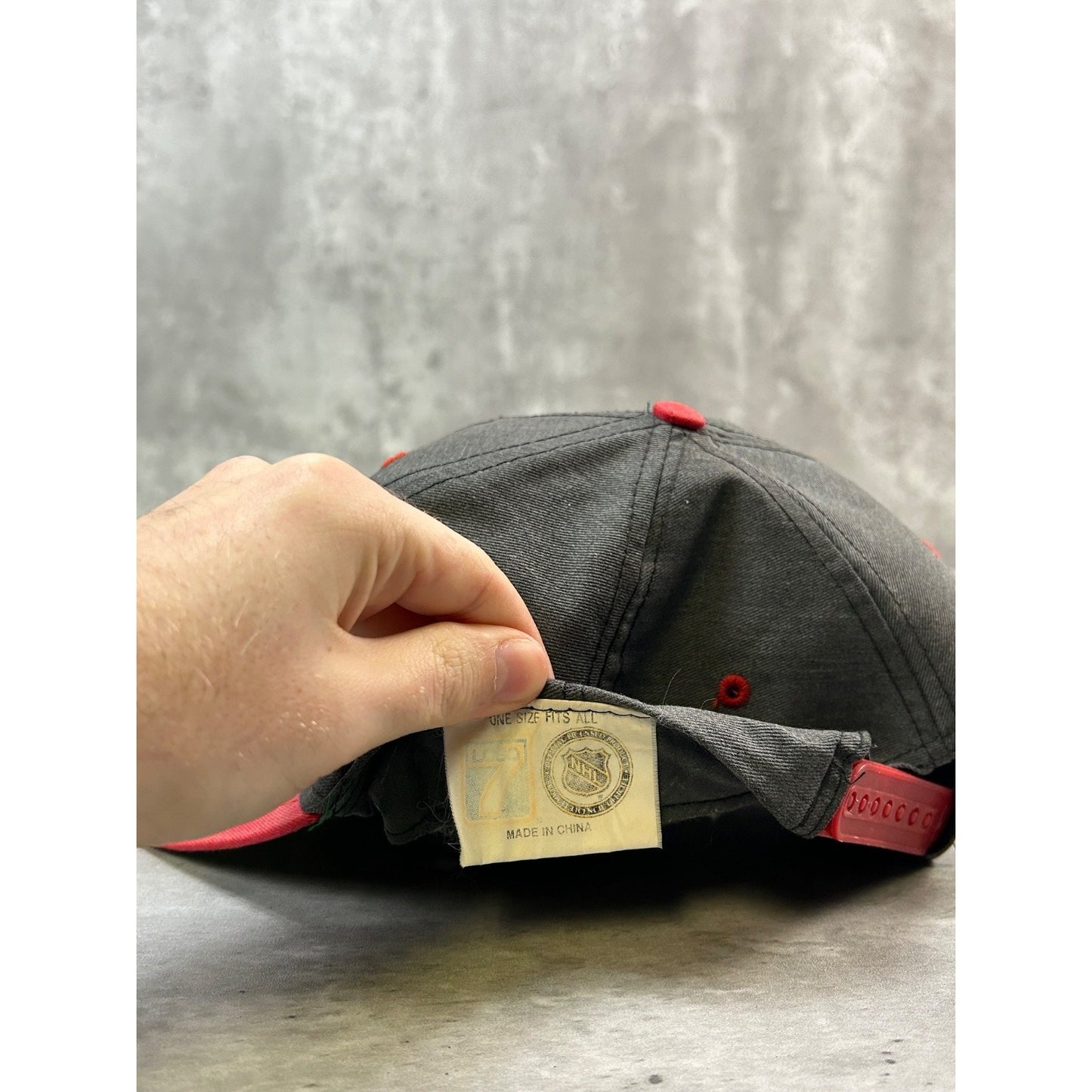 Vintage 90s Detroit Red Wings MLB Embroidered Logo Hockey Snapback Hat OSFA