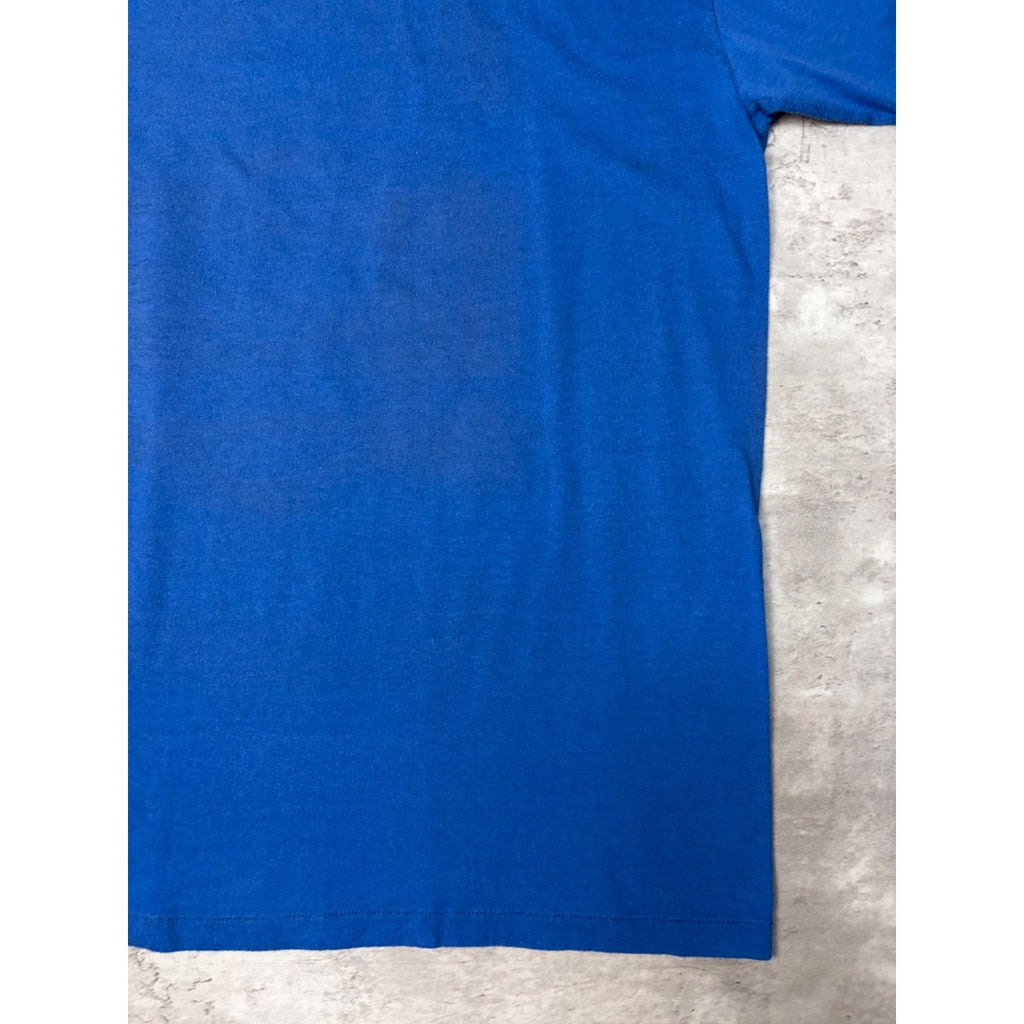 Vintage 90s Buffalo Sabres NHL Crest Graphic Blue Hockey T-Shirt Size XL