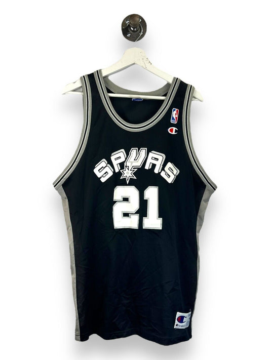 Vintage Tim Duncan #21 San Antonio Spurs NBA Champion Jersey Size 48 XL Black