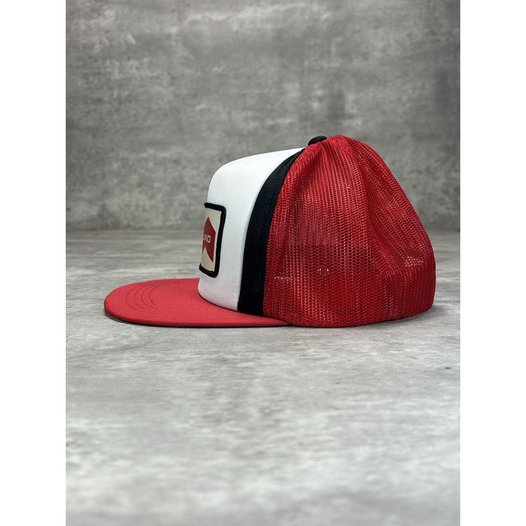 Vintage 1980s McFarland Embroidered Spellout Patch Trucker Snapback Hat OSFA