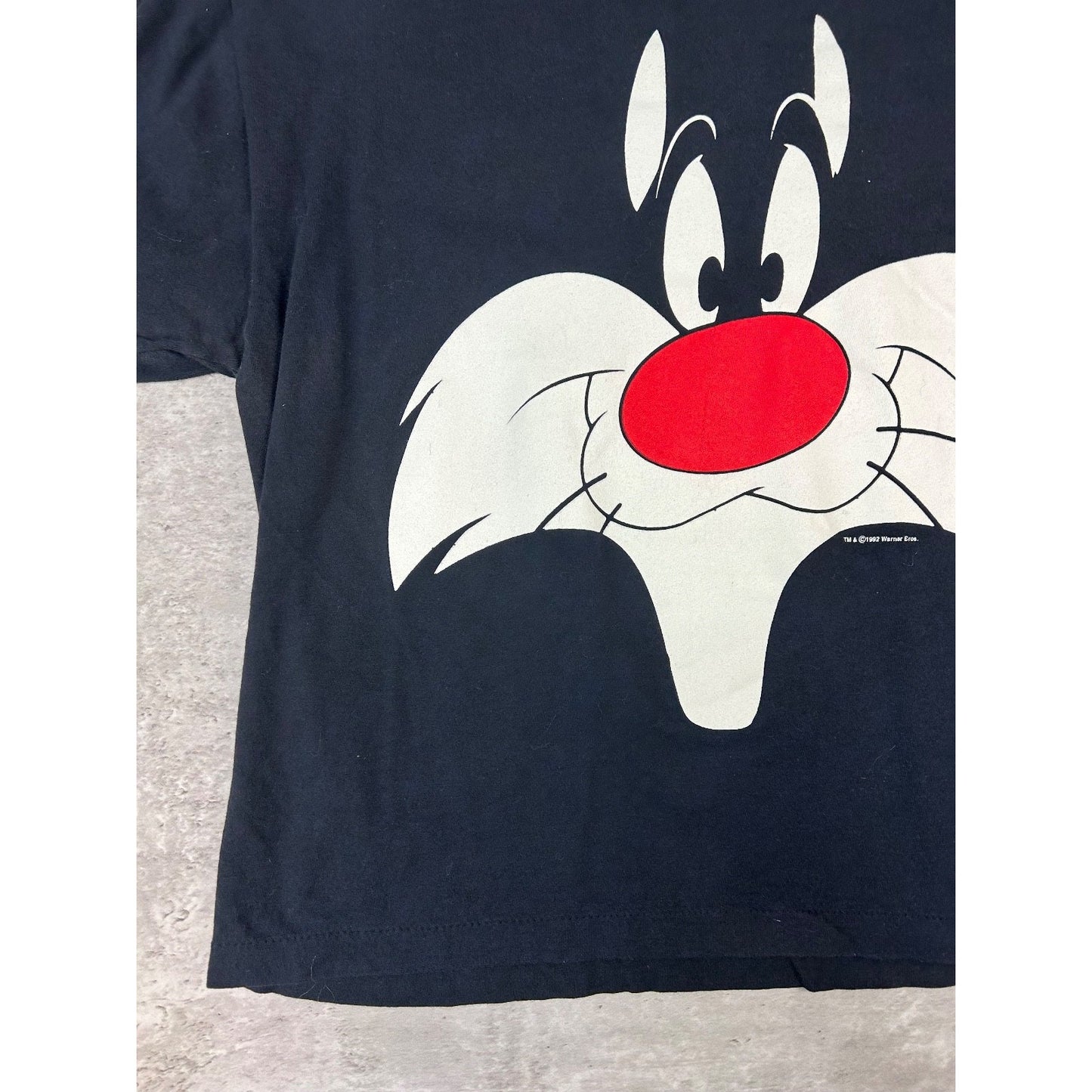 Vintage 1992 Looney Tunes Sylvester The Cat Cartoon Graphic T-Shirt Size Medium