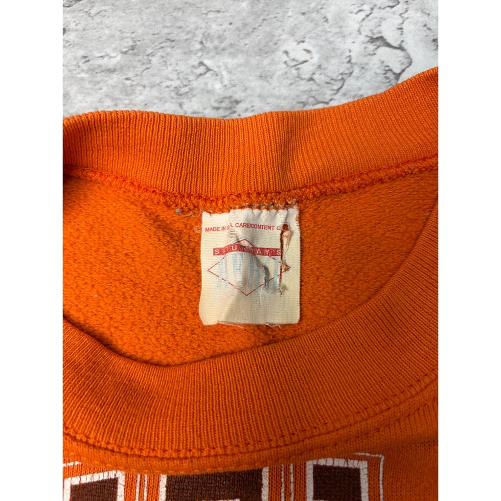 Vintage Cleveland Browns NFL Bulldog Spellout Graphic Sweatshirt Size Large