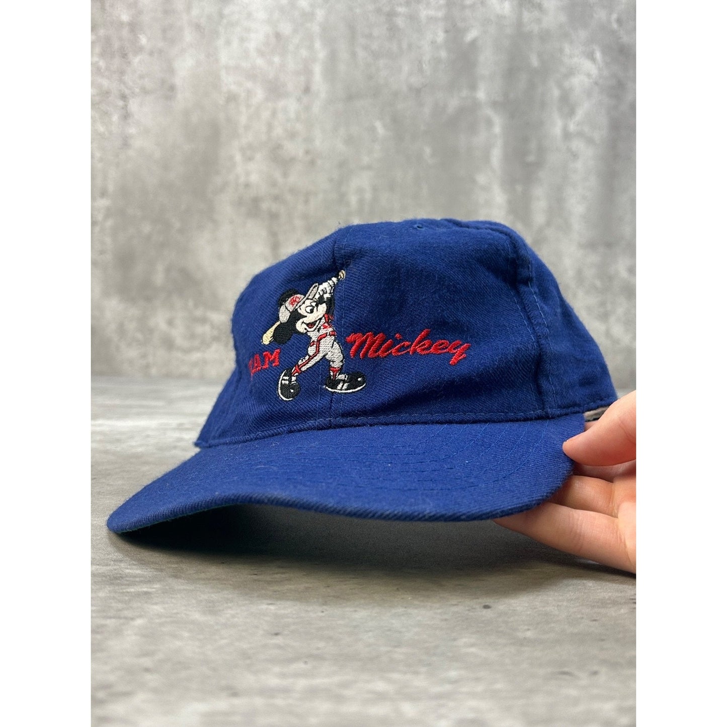 Vintage 90s Disney Mickey Mouse Embroidered Baseball Snapback Hat OSFA