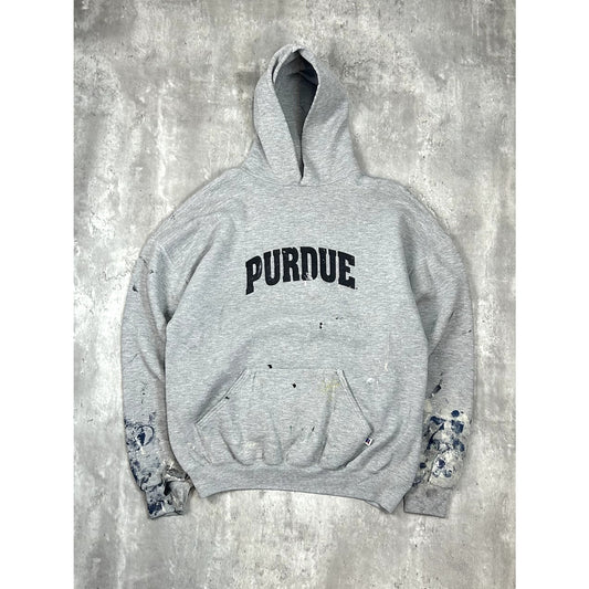 Vintage Purdue Boilermakers NCAA Spell Out Russell Hooded Sweatshirt Size 2XL